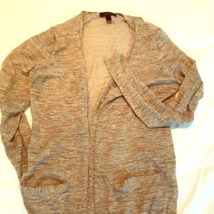 J crew tan button up sweater